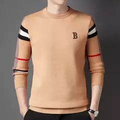 Pulôver quadriculado casual clássico masculino, suéter macio e quente, marca de negócios, moda de luxo, outono, inverno, novo, 2022 - comprar online