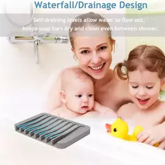 Imagem do Dreno De Prato De Sabão De Silicone Para Banheiro, Cremalheira De Banho, Bancada De Cozinha, Bandeja De Secagem De Esponja