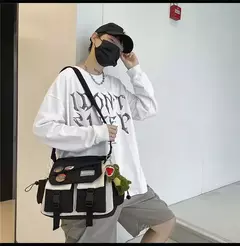 Nylon Crossbody Bolsas para Mulheres, Messenger Bag para Meninas, Sacos de Livros Escolares, Bolsas de Lona Jovem, Bolsa de Ombro, Harajuku Sac, Homens - loja online