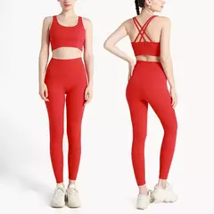 Roupa de ioga feminina de 2 peças, conjunto de treino rápido, roupa de fitness respirável, sutiã e leggings esportivos, roupas fitness, novo, 2024 - comprar online