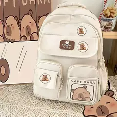 Imagem do Grande Capacidade Capybara Schoolbag, alça ajustável, mochila versátil, saco de computador impermeável, estudante bonito