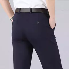 Calça stretch clássica masculina, calça de cintura alta, casual, casual, primavera, verão, drop shipping