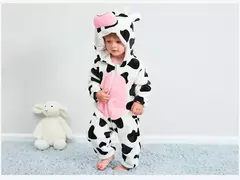 Macacão de flanela para bebés, Macacão Kigurumi, Macaco, Unicórnio, Vaca, Leão, Animal Cosplay, Pijama para 1 a 4 anos Crianças, Meninos, Inverno