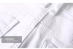 SHAN BAO-Jeans slim branco masculino, roupa confortável de algodão, elástico, casual, leve, de negócios, primavera, verão, 2022 - comprar online