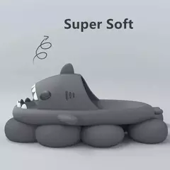 Chinelos de tubarão dos desenhos animados para homens e mulheres, slides internos do banheiro, moda casal, sapatos baixos, sandálias, EVA suave, chinelos de praia, verão - loja online