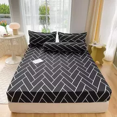 Lençol equipado 100% poliéster com elástico para colchão, lençol com quatro cantos, sem fronhas, novo produto, 1 conjunto - comprar online