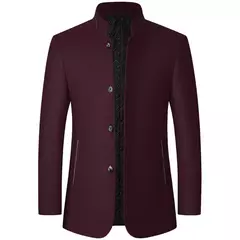 Homens Cashmere Blazers Ternos Casacos Stand-up Collar Negócios Ternos Casuais Casacos Masculino Slim Fit Blazers Casacos Blazers Casacos - loja online