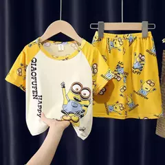 Pijama para crianças, conjunto de roupas de algodão para meninos e meninas, calças de desenho animado, pijama para crianças pequenas - Wolf Magazine
