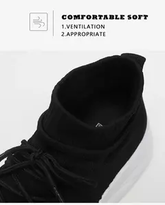 Sapato de meias casual confortável masculino, tênis preto para dirigir, novo, na internet