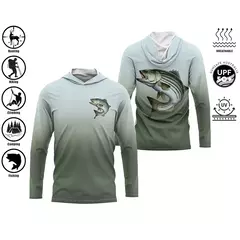 UPF 50 + proteção Uv Tops de secagem rápida, camisa de pesca com capuz respirável fina para uso ao ar livre, manga longa, camisa de impressão de desempenho - comprar online