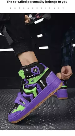 EVA Anime Joint Limit Sapatos de cano alto estilo casal tênis de basquete masculino esportes casuais sola de borracha respirável sapatos de verão