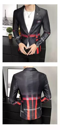 Jaqueta de terno casual xadrez masculina, baile masculino, blazer social, casaco fino, roupa de anfitrião, moda boutique - Wolf Magazine