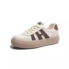 Sapatos casuais femininos de sola grossa, tênis respiráveis, confortáveis, com todos os fósforos, novos, primavera e outono, 2022, D116
