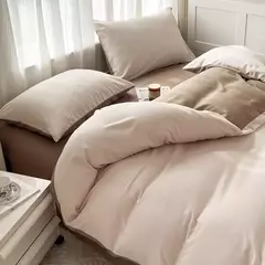 Conjunto de cama de tecido com escova de cor sólida, 2 lados, 4 peças, capa de edredom, fronha, lençol, colcha, único, queen, king size - comprar online