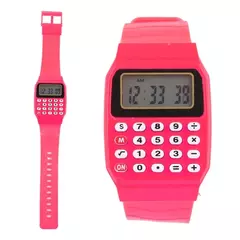 infantil silicone data multiuso calculadora eletrônica relógio pulso - comprar online