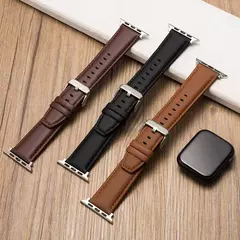 Faixa de relógio de couro para apple pulseira de relógio 49mm 44mm 45mm 42mm 38mm 40mm 41mm mulher homem pulseira iwatch série 8 7 6 5 4 3 se banda - Wolf Magazine