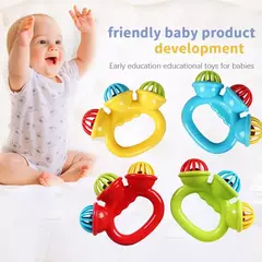 Bebê recém-nascido chocalho bola brinquedos, segurando a mão Bell, brinquedos sensoriais, materiais de segurança para crianças, 0-24 meses, 4pcs