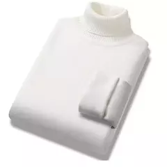 Pulôver de gola alta masculino, gola alta, velo, quente, slim fit, suéter casual, jumper monocromático, tendência de inverno, 4XL - loja online