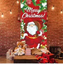 Decoração de Natal Bandeira Bandeira Pendurada Porta, Enfeites, Presentes de Natal, Decoração de Ano Novo, 2025, 2025