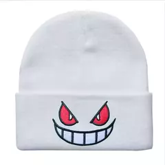 Boca olhos bordados elasticidade desenhos animados gorro inverno manter quente moda outono friso mulher masculino chapéu de malha crânio boné - Wolf Magazine