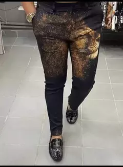 Calça comprida casual slim fit masculina, xadrez 3D, grande, tendência de negócios, europeia e americana, novo, 2023 - comprar online