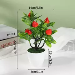 Árvore plástica artificial do bonsai para a decoração home, plantas envasadas, potenciômetro pequeno da simulação, arranjo da flor, ornamentos do jardim