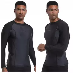 Manga comprida masculina Rash Guard Swimwear, camiseta de Surf seca rápida, camisa apertada de mergulho, roupas de ginástica, proteção UV50 +, azul, nadar, 2023 - comprar online