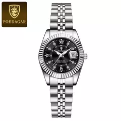 POEDAGAR-Relógio Elegante de Luxo Feminino, Impermeável, Luminoso, Encontro, senhoras, Aço Inoxidável, Quartzo, Menina na internet
