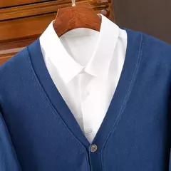BROWON-Cardigã monocromático com decote em v masculino, suéter casual, cardigã comercial, clássico, moda coreana, roupas masculinas - comprar online