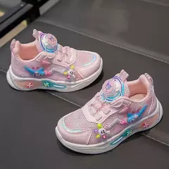 Desenhos animados infantis Anime Kuromi calçados esportivos, malha, fofo, moinho de vento, casual, botão rotativo, tênis, meninas, crianças, moda - Wolf Magazine