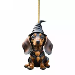 Desenhos animados Cute Dog Natal Enfeites, Xmas Tree Pendant, Fun Dachshund, Pendurado Decoração Presente, Fontes do partido, Casa, Decoração do carro - loja online