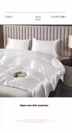 Kuup-Colorido Conjunto de cama, Satin Superfície Duvet Cover, Quilt Cover, pele amigável tecido, Queen e King Size, alta qualidade