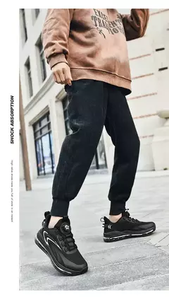 Tênis de corrida acolchoados para homens, tênis antiderrapantes, botões rotatórios, adequados para exterior, casual, conforto, alta qualidade, venda quente - Wolf Magazine