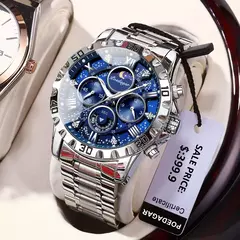 POEDAGAR-Relógio Quartz de Luxo Masculino, Impermeável, Luminoso, Aço Inoxidável, Cronógrafo, Relógio, Esportes, Homem - Wolf Magazine