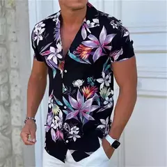 Camisa Havaiana Masculina com Estampa 3D de Coqueiro, Camisa Praia Confortável, Top Manga Curta, Moda Casual, S-6XL - Wolf Magazine
