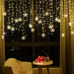 Snowflakes LED String Lights para a decoração de Natal, piscando, fada, cortina, impermeável, feriado, festa, casamento, Natal, 3,2 m