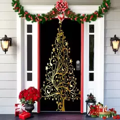 Pesadelo Antes Do Natal Decorações Ao Ar Livre Adereços, Tampa Da Porta, Santa, Xmas Elfos Contexto, Banner Party, Casa Porta Pendurar - Wolf Magazine