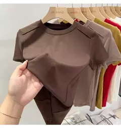 Imagem do Aossviao verão branco camiseta de algodão feminino de manga curta estudante versátil solto meia manga camiseta harajuku tendência superior