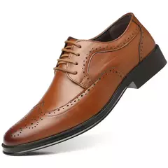 Handcrafted masculino oxford sapatos genuíno couro de bezerro brogue vestido sapatos negócios clássicos sapatos formais homem na internet