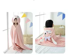 Toalha de banho com capuz coral para crianças, manto dos desenhos animados, roupão infantil, poncho para meninos e meninas - comprar online