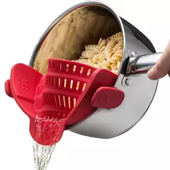 Universal Silicone Anti-derramamento Pasta Coador, Clip-on Pan Pot, Produto comestível, arroz, frutas, coador, ferramentas de cozinha - comprar online