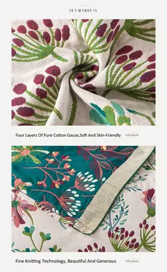 Imagem do Colcha na cama de algodão puro gaze toalha colcha decoração sofá capa cobertor verão resfriamento nap capa colcha 200*230cm