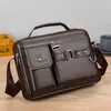 Bolsa de ombro de grande capacidade bolsa de mensageiro masculina de couro business commuter bolsa impermeável resistente ao desgaste pode ser armazenada