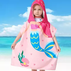 Toalha de banho com capuz Quick Dry para crianças, roupão Quick Dry, toalhas de poncho para desenhos infantis, coberturas de microfibra, 80-130cm - loja online