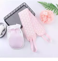 Back Scrubber Bath Glove Set, Escova de chuveiro, Esfoliante Scrub, Esponja Loofah, Remoção de pele morta, Ferramentas de banho, 3Pcs Set - Wolf Magazine