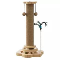 Mesa giratória de sisal de madeira maciça para gatos, coluna para arranhar gatos, bastão para provocar gatos, placa para arranhar gatos, vertical, durável e sem cair - comprar online