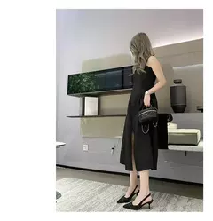 Sandálias de salto alto com sal marinho para mulheres, sapatos únicos com meia-cabeçada traseira oca, moda casual versátil - loja online