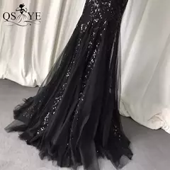 Vestidos de lantejoulas de um ombro, vestido longo do baile da sereia, elegante