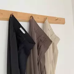HELIAR-calça feminina de cintura alta, calça reta para senhoras do escritório, botão casual, calça preta solta, nova, outono na internet