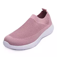 Tênis de meias de tricô feminino, sapato raso, casual, respirável, caminhada, primavera, 2022 - loja online